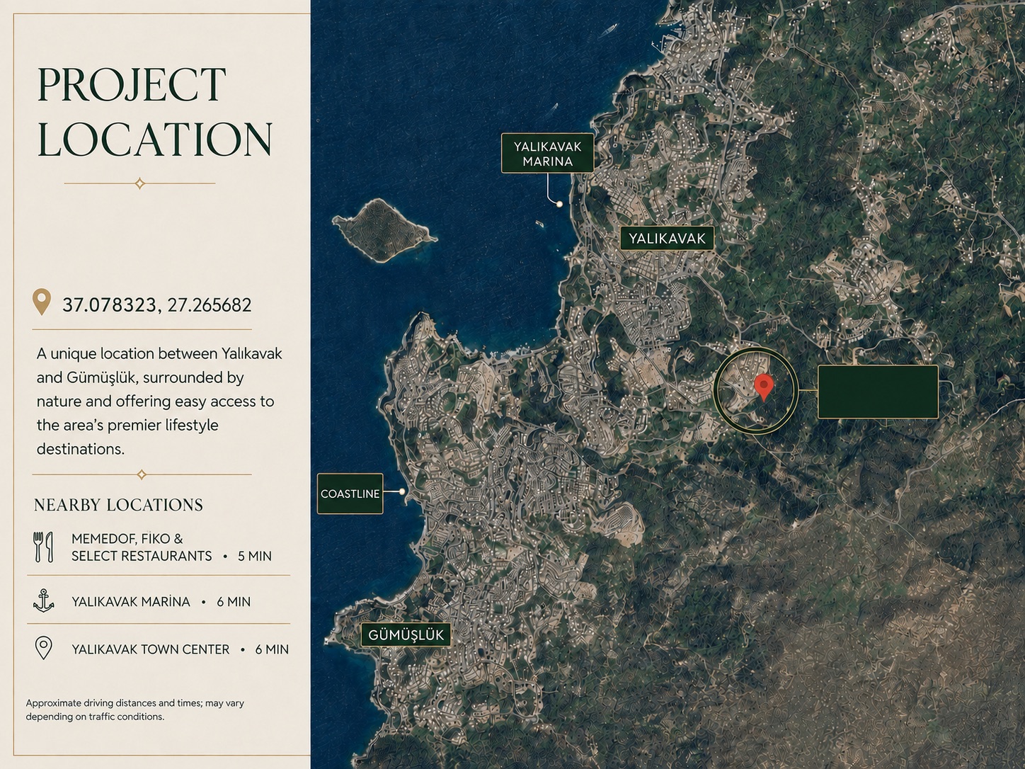 Map showing Yalıkavak Private location